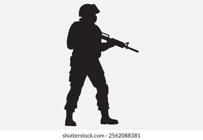 A soldier silhouette on a white background
