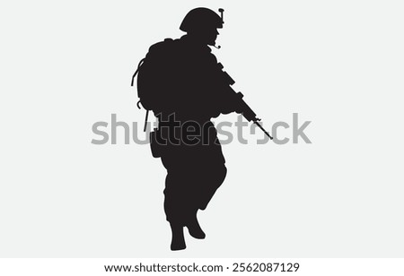 A soldier silhouette on a white background
