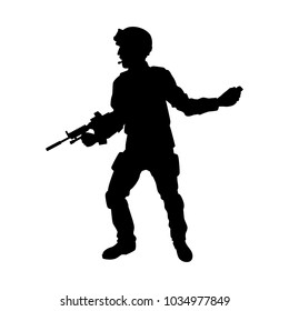 Soldier silhouette vector