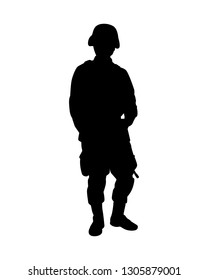 Soldier silhouette vector