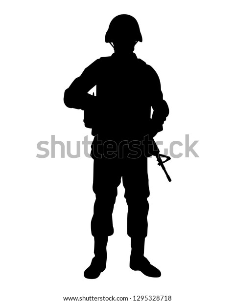 Soldier Silhouette Vector Stock Vector (Royalty Free) 1295328718 ...