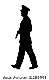 Soldier silhouette vector isolated on white background, military man in parade.