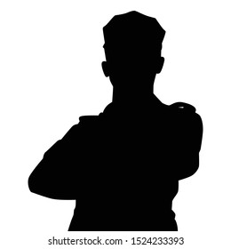 Soldier silhouette vector on white background