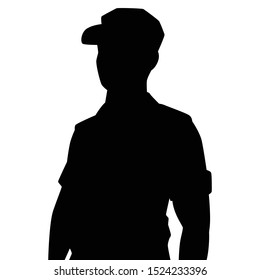 Soldier silhouette vector on white background