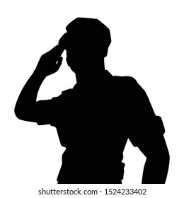 Soldier silhouette vector on white background