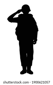 Soldier Silhouette Vector On White Background Stock Vector (Royalty ...