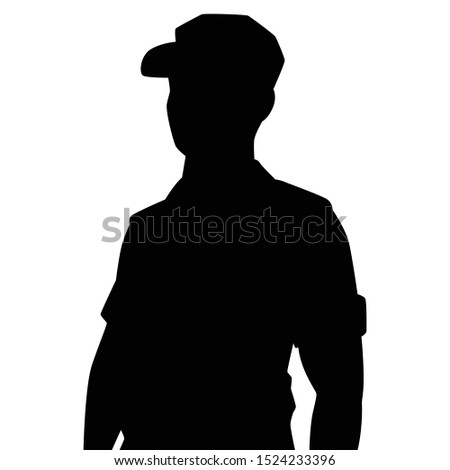 Soldier silhouette vector on white background
