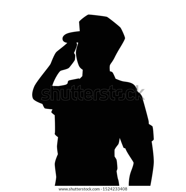 Soldier Silhouette Vector On White Background Stock Vector (royalty 