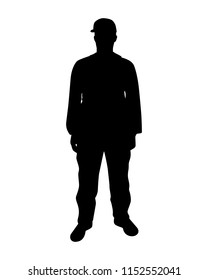 Soldier silhouette vector. Person concept.