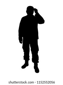 Soldier silhouette vector. Person concept.