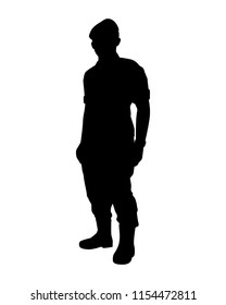 Soldier silhouette vector. Person concept.