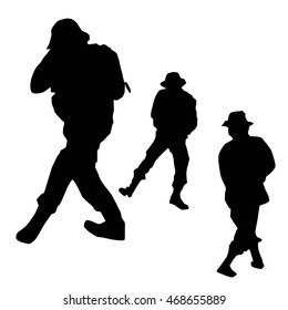 Soldier silhouette with weapons