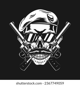 Soldat Schädel mit Schnurrbart, Vektorgrafik