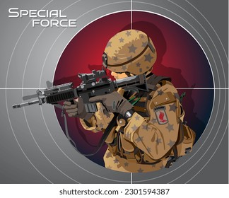Fuerza especial de soldados - equipo de guerra