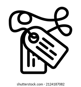 soldier tags line icon vector. soldier tags sign. isolated contour symbol black illustration