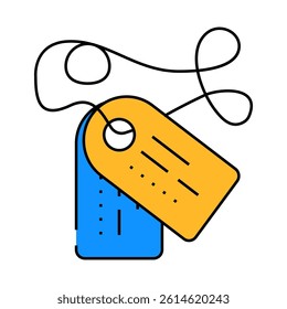 soldier tags line icon vector. soldier tags sign. isolated symbol illustration
