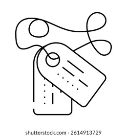 soldier tags line icon vector. soldier tags sign. isolated contour symbol black illustration