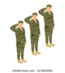 Soldier team, isometric vector  icon