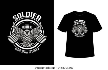 Diseño de la camiseta del soldado, diseño de la camiseta del veterano, diseño de la camiseta americana para el día del veterano, diseños del Vector del veterano, diseño de la camiseta del ejército de los E.E.U.U., camiseta del veterano de los E.U.