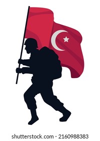 soldier with turkish flag character