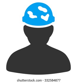 Soldier Under Spotted Helmet vector icon. Style is flat symbol, rounded angles, white background.