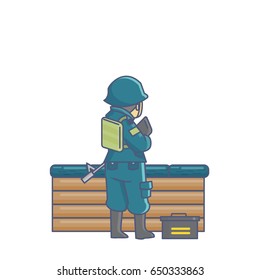 Soldier Uniform Save Camp Ready To Fight  Vector Illustration