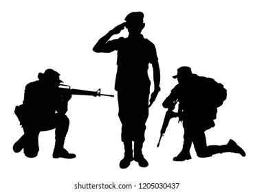 Soldier Vector Black Style Stock Vector (Royalty Free) 1153994785