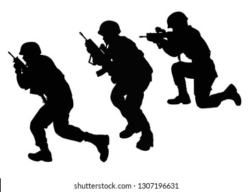 Estilo negro vector soldado.
