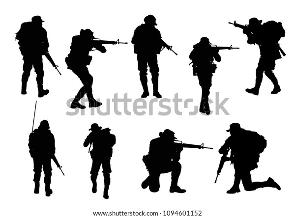 Soldier Vector Black Style Stock Vector (Royalty Free) 1094601152 ...