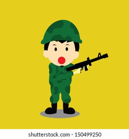 Soldier vector cartoon style for use