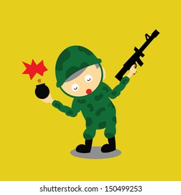Soldier vector cartoon style for use