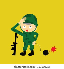 Soldier vector cartoon style for use
