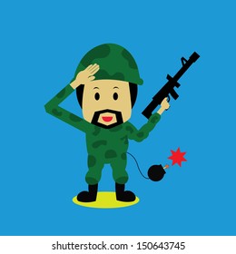 Soldier vector cartoon style for use