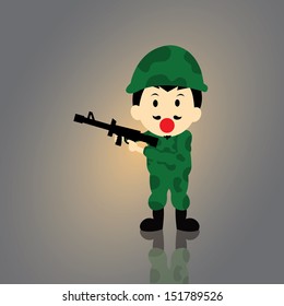 Soldier vector cartoon style for use