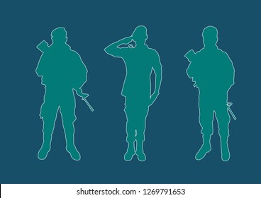 Soldier vector color Style.
