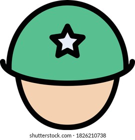 soldier vector flat color icon 
