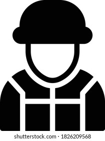 soldier vector glyph flat icon 