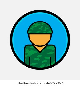 Soldier vector icon. illustration for web and mobile design. Flat style.