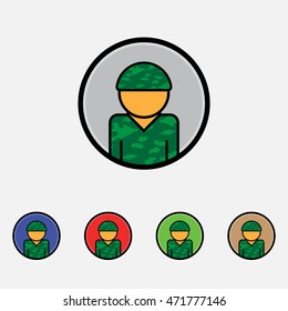 Soldier vector icon. illustration for web and mobile design. Flat style.