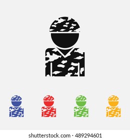 Soldier vector icon. illustration for web and mobile design. Flat style.