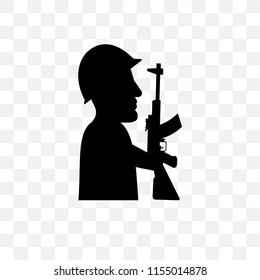 Soldier vector icon isolated on transparent background, Soldier logo concept