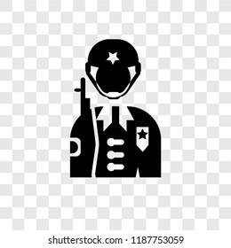 Soldier vector icon isolated on transparent background, Soldier transparency logo concept