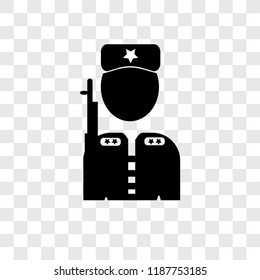 Soldier vector icon isolated on transparent background, Soldier transparency logo concept