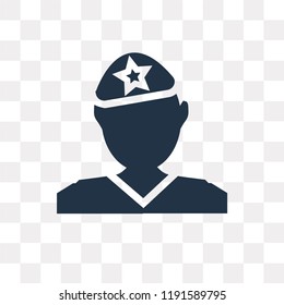 Soldier vector icon isolated on transparent background, Soldier transparency concept can be used web and mobile