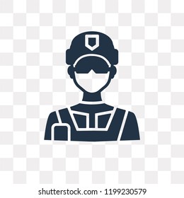 Soldier vector icon isolated on transparent background, Soldier transparency concept can be used web and mobile