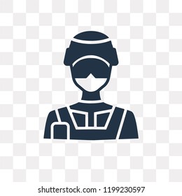 Soldier vector icon isolated on transparent background, Soldier transparency concept can be used web and mobile