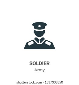 Soldier Vector Icon On White Background. Flat Vector Soldier Icon Symbol Sign From Modern Army Collection For Mobile Concept And Web Apps Design.