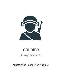Soldier vector icon on white background. Flat vector soldier icon symbol sign from modern army collection for mobile concept and web apps design.
