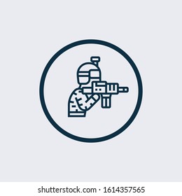 Soldier vector icon on white background. Flat vector soldier icon symbol sign from modern army collection for mobile concept and web apps design