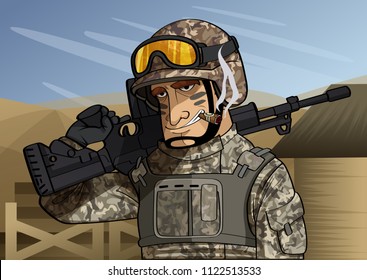 Soldier, vector illustration